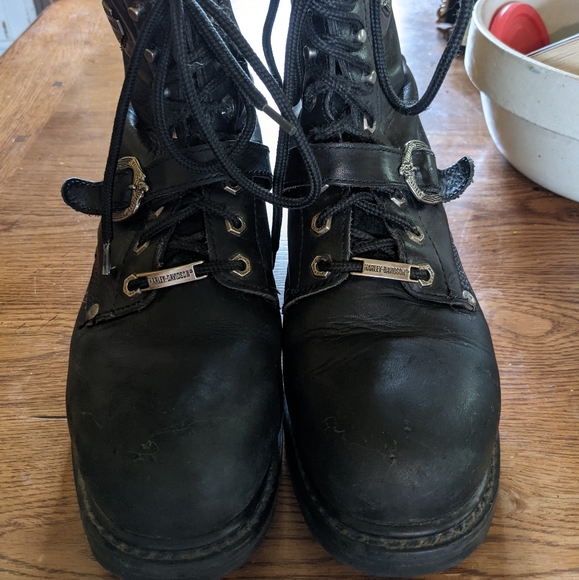 Harley Davidson Faded Glory Steel Toed Moto Boots - Picture 2 of 10